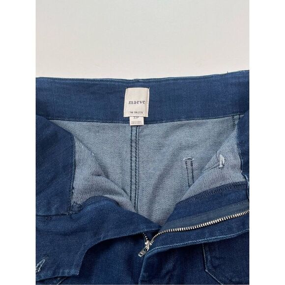 Maeve The Colette Cropped High Rise Wide Leg Jean Maeve Sequin Sparkle Size 33P - Picture 5 of 11